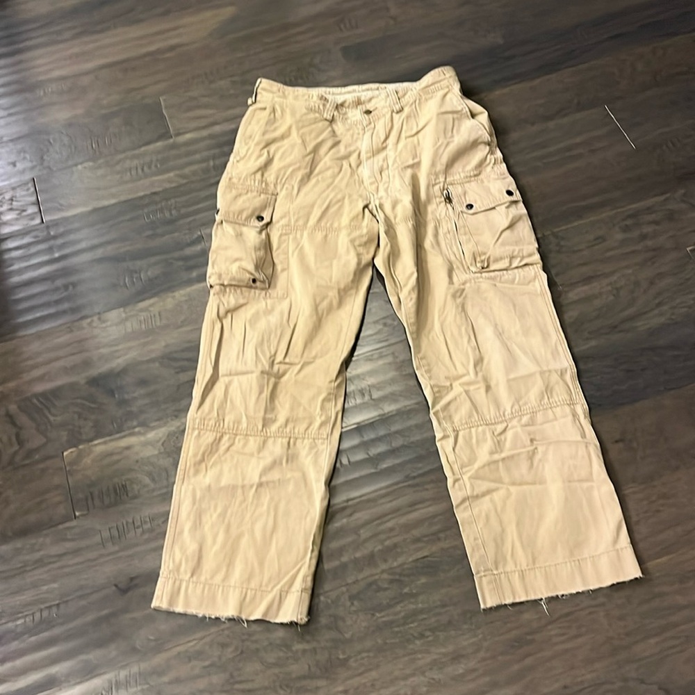 Polo Ralph Lauren Cargo Pants Vintage Tan Military Mens Size 36x34